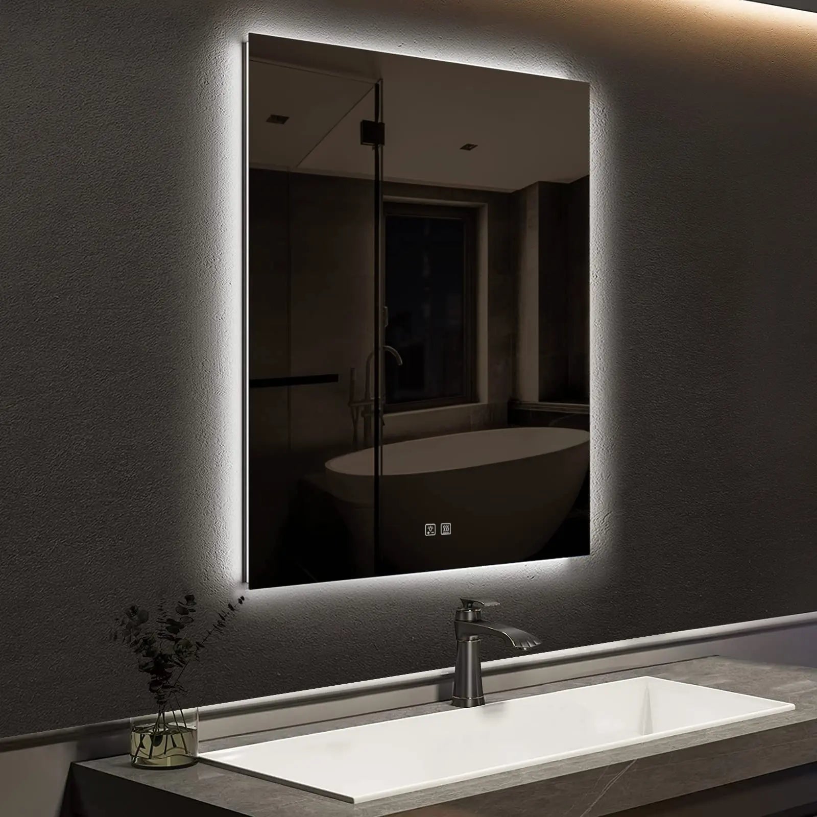 Compact Sleek Backlit LED Bathroom Mirror - CosmoGloⓇ