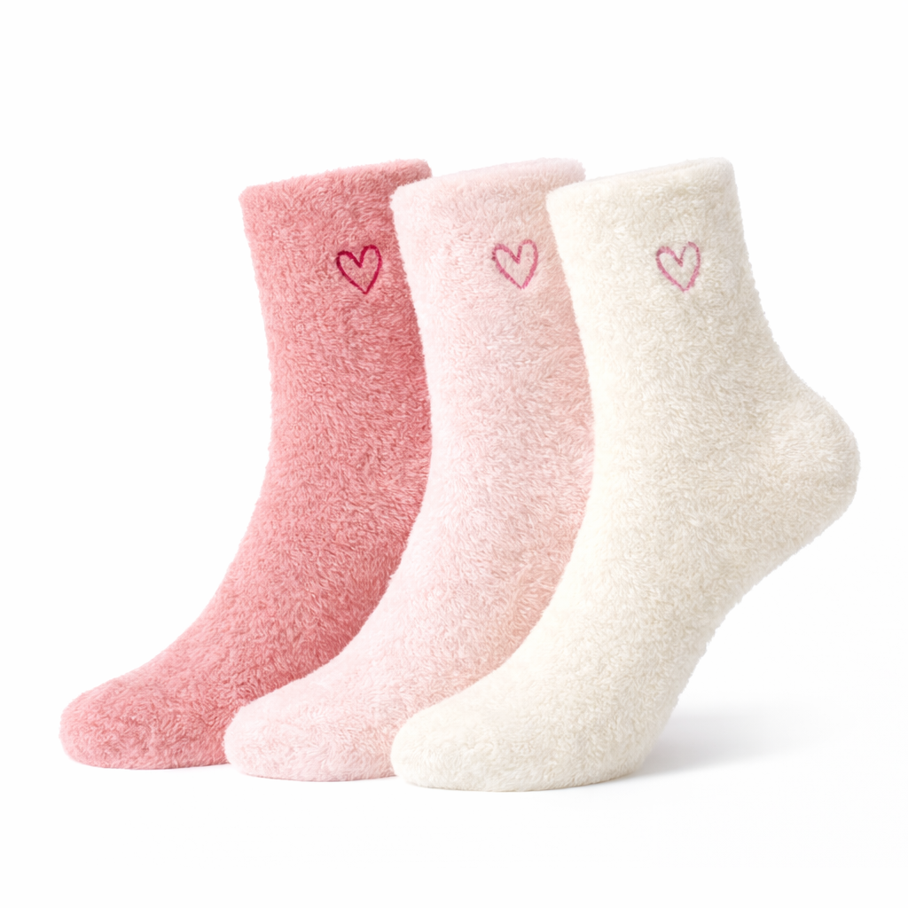 CosmoGlo Cozy Heart Socks (3-Pack) - CosmoGloⓇ