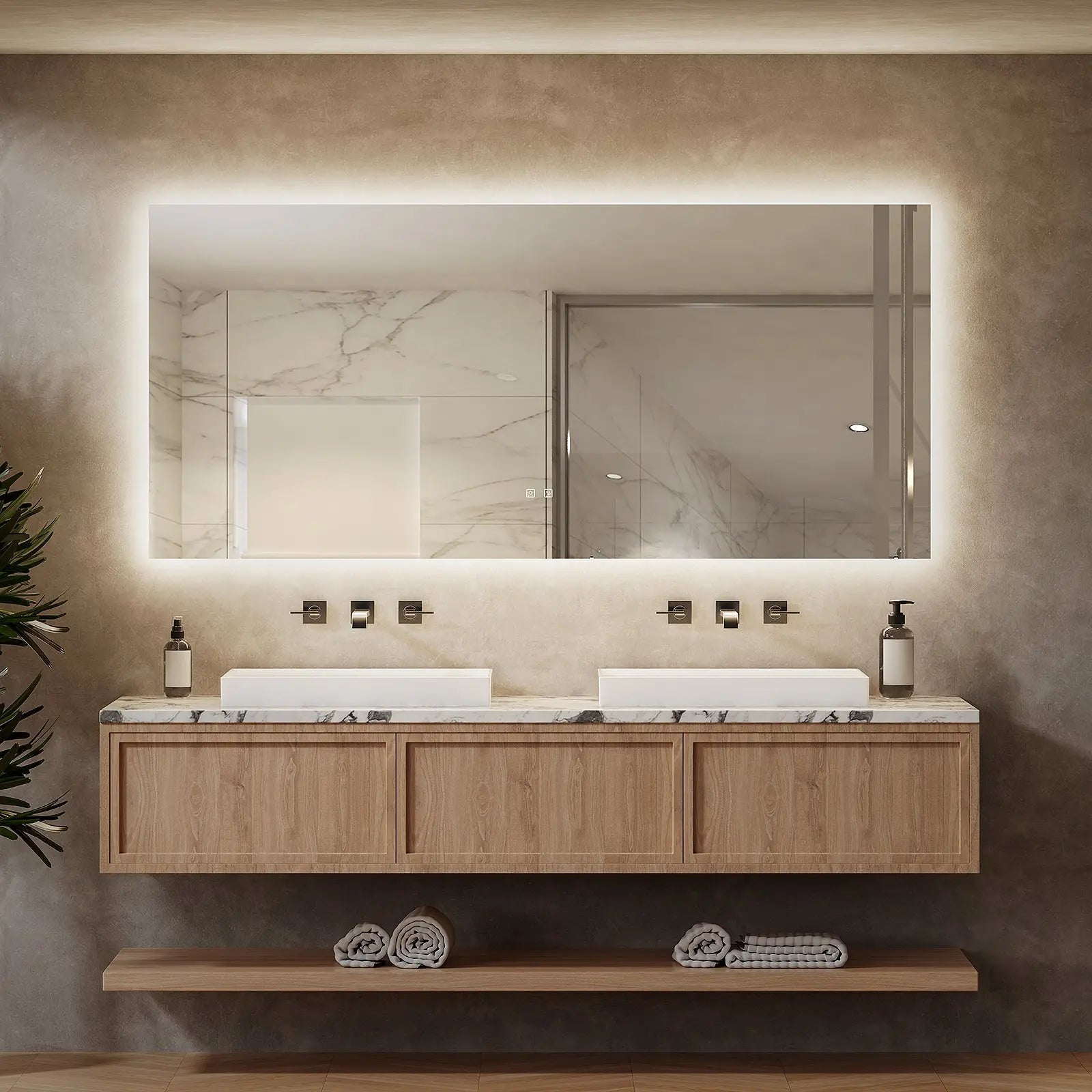 Deluxe Sleek Backlit LED Bathroom Mirror - CosmoGloⓇ