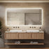 Deluxe sleek backlit LED bathroom mirror by HAUSVITA with modern design and illuminated edge for stylish bathroom decor.