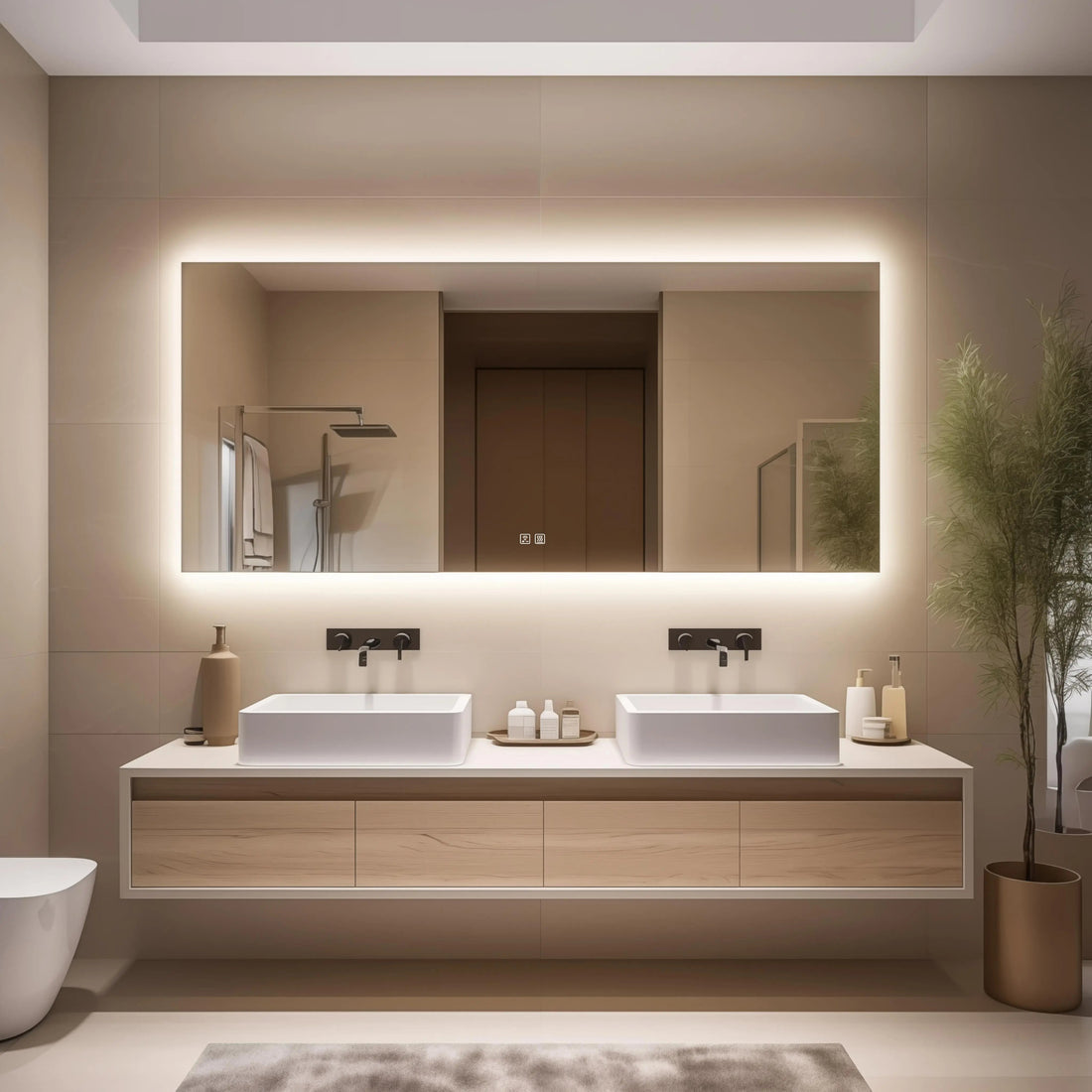Deluxe Sleek Backlit LED Bathroom Mirror - CosmoGloⓇ