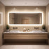 Hausvita Deluxe Edge Glow LED bathroom mirror with illuminated edges, modern design, and sleek reflective surface.