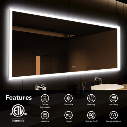 Hausvita Deluxe Edge Glow LED Bathroom Mirror - CosmoGloⓇ