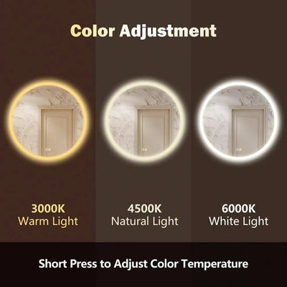 Round Backlit LED BATHROOMS Vanity  Mirrors With Dimmable Lights - CosmoGloⓇ