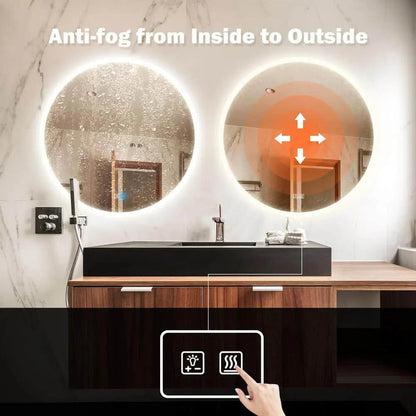 Round Backlit LED BATHROOMS Vanity  Mirrors With Dimmable Lights - CosmoGloⓇ