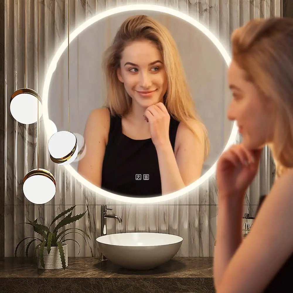 Round Backlit LED BATHROOMS Vanity  Mirrors With Dimmable Lights - CosmoGloⓇ