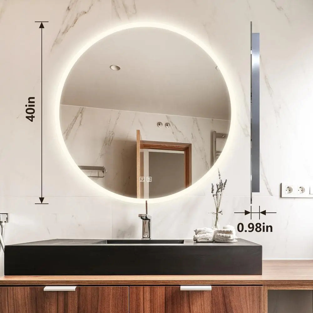 Round Backlit LED BATHROOMS Vanity  Mirrors With Dimmable Lights - CosmoGloⓇ