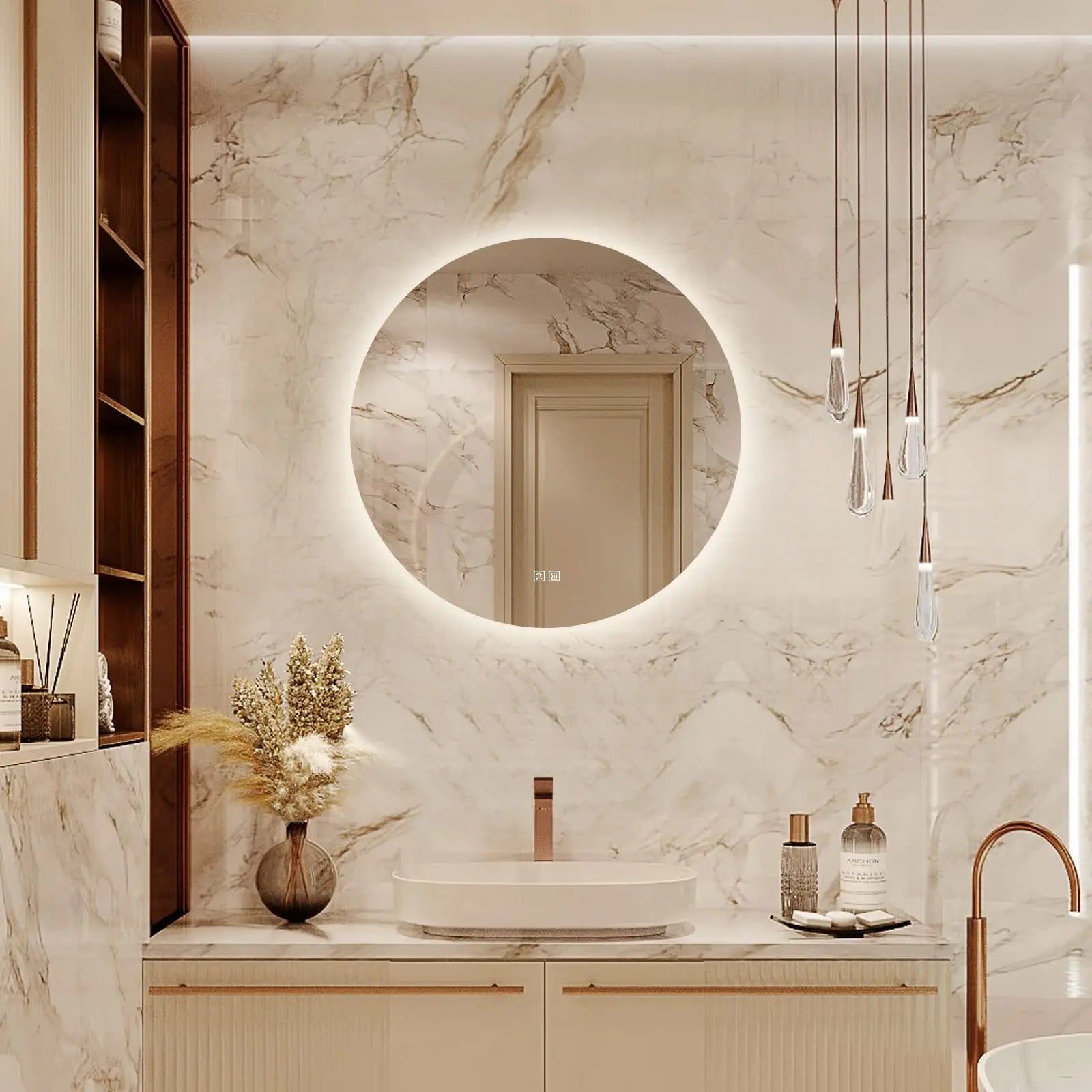 Round Backlit LED BATHROOMS Vanity  Mirrors With Dimmable Lights - CosmoGloⓇ