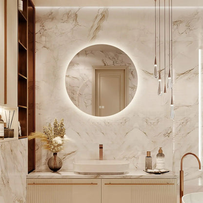 Round Backlit LED BATHROOMS Vanity  Mirrors With Dimmable Lights - CosmoGloⓇ