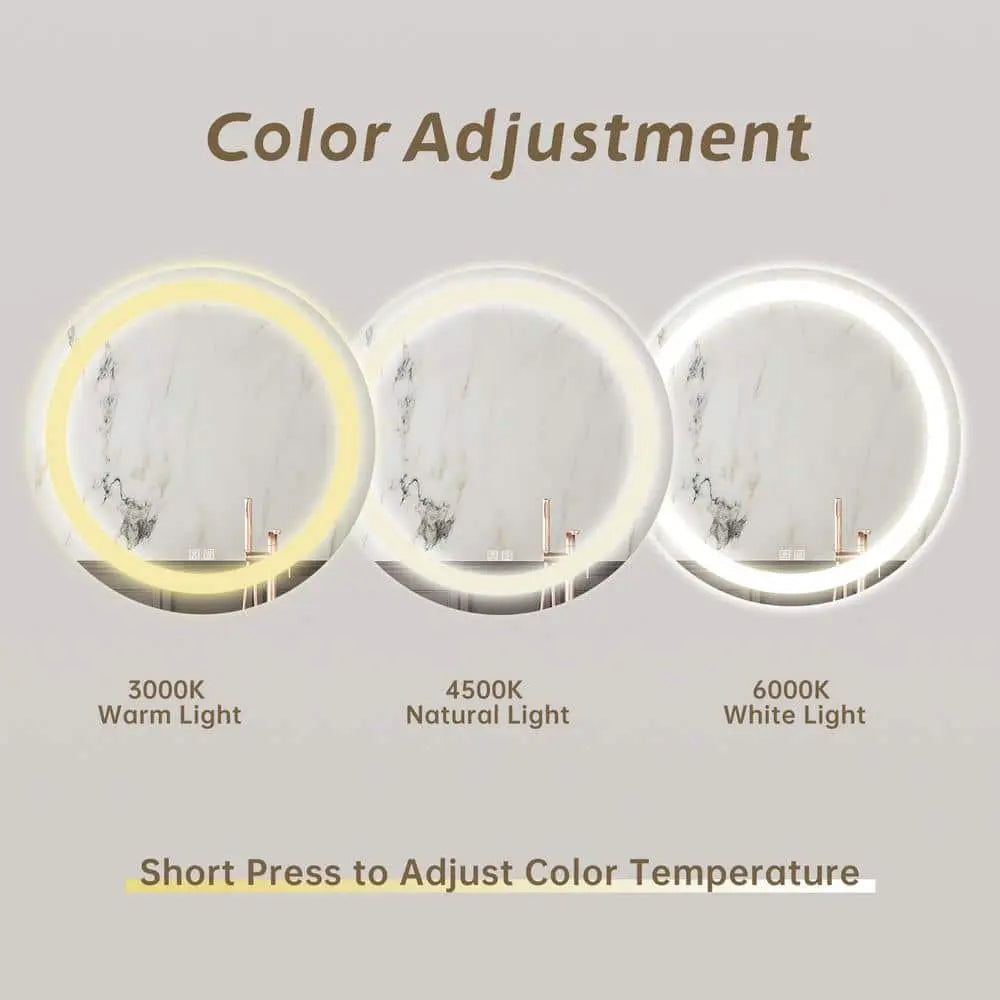 Round Led Mirror Bathroom Vanity Mirror With Dimmable Lights - CosmoGloⓇ