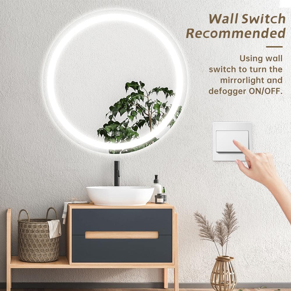 Round Led Mirror Bathroom Vanity Mirror With Dimmable Lights - CosmoGloⓇ