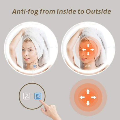 Round Led Mirror Bathroom Vanity Mirror With Dimmable Lights - CosmoGloⓇ