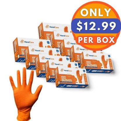 HandCare Orange Nitrile Gloves - Powder Free (8 Mil), 1,000 Gloves - BOGO 20% OFF