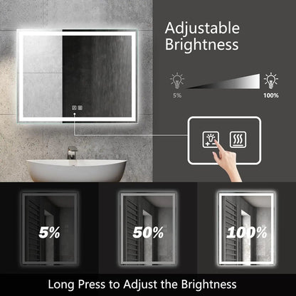 Standard Center Glow LED Bathroom Mirror - CosmoGloⓇ