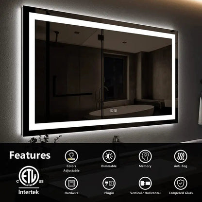 Standard Center Glow LED Bathroom Mirror - CosmoGloⓇ