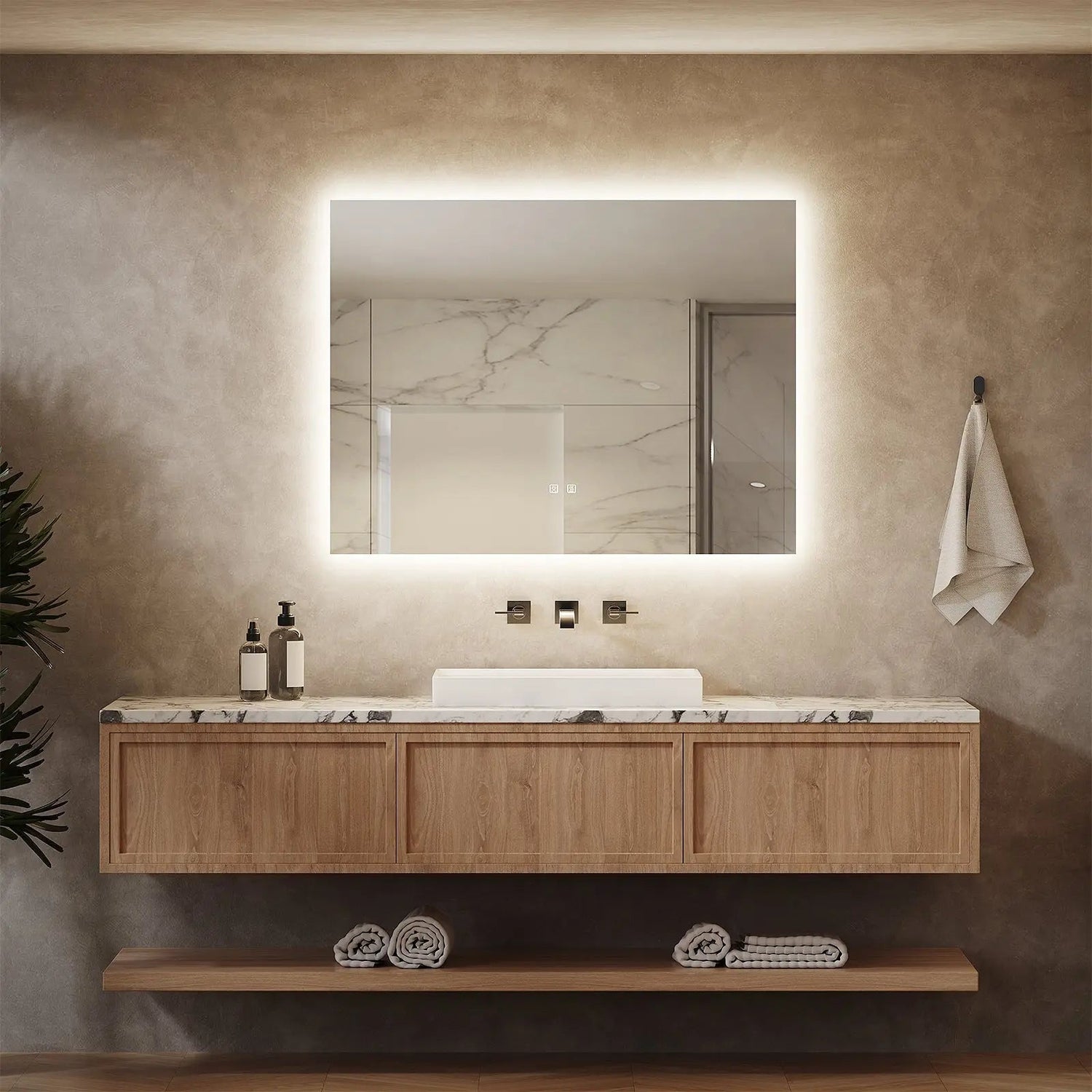 Standard Sleek Backlit LED Bathroom Mirror - CosmoGloⓇ