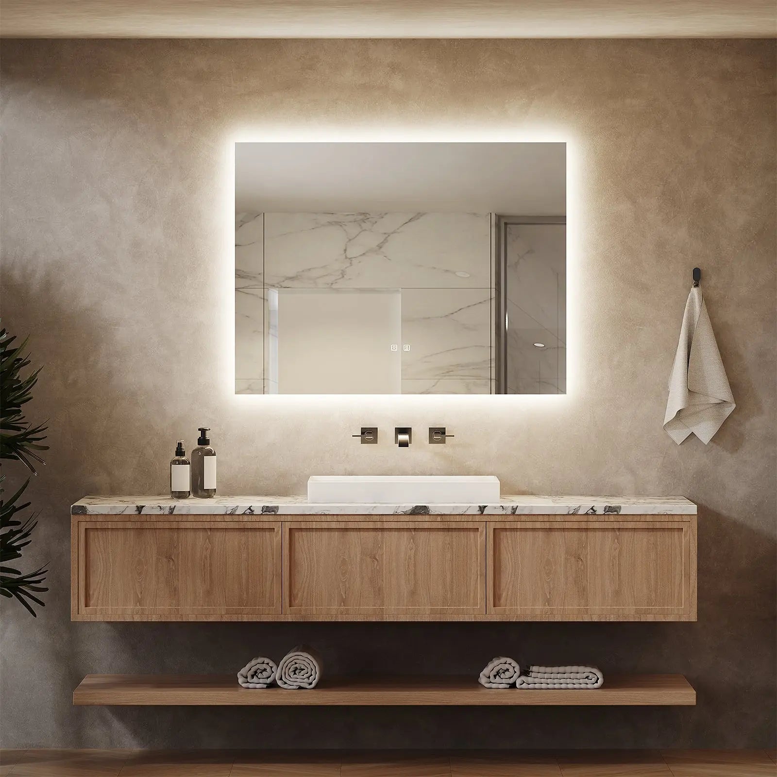 Standard Sleek Backlit LED Bathroom Mirror - CosmoGloⓇ