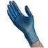 Blue vinyl glove on a white background