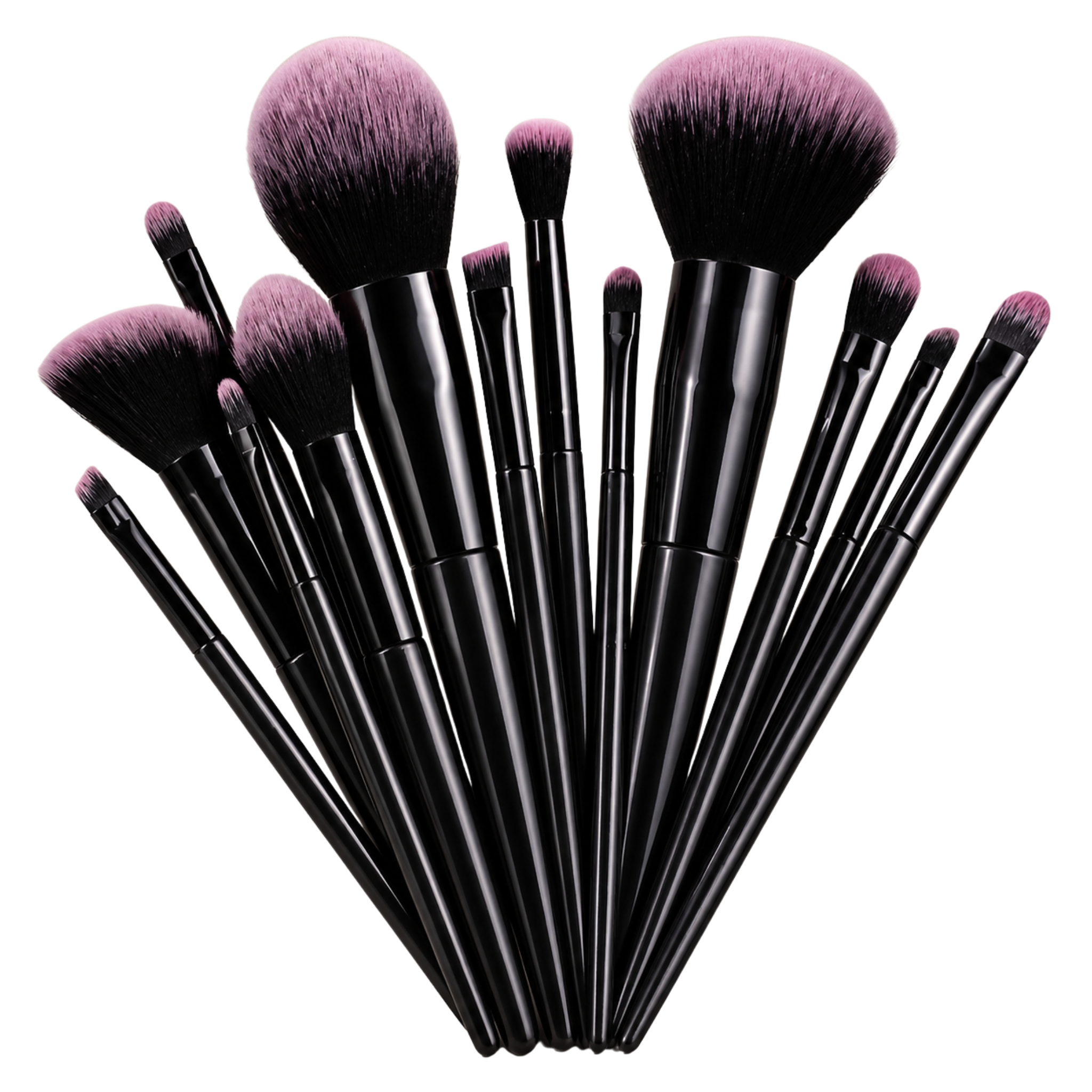 13-Piece Professional Makeup Brush Set | Black &amp; Pink Soft Bristle Brushes