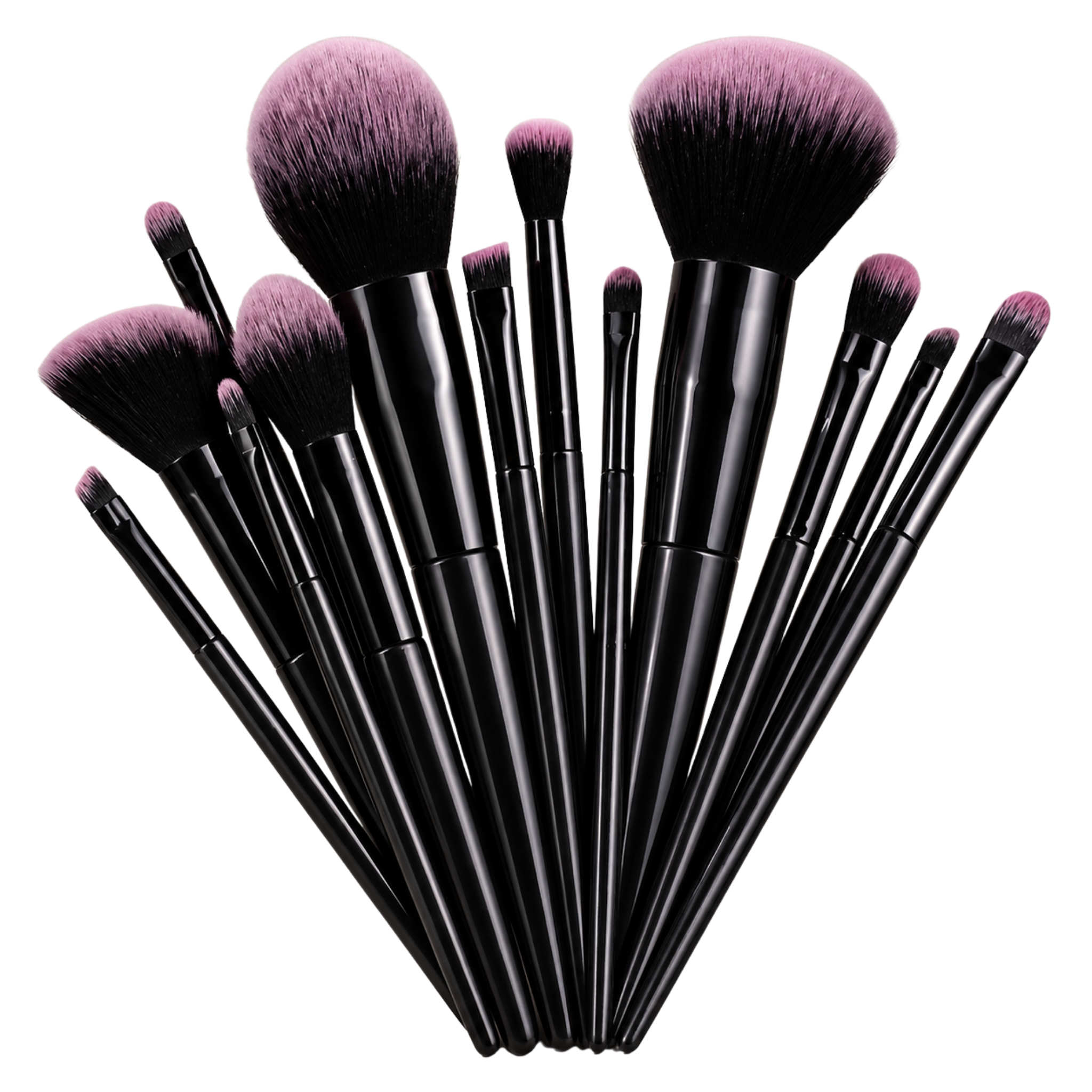 13-Piece Professional Makeup Brush Set | Black &amp; Pink Soft Bristle Brushes