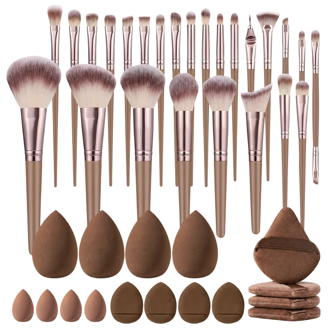 41-Piece Makeup Brush &amp; Beauty Sponge Set