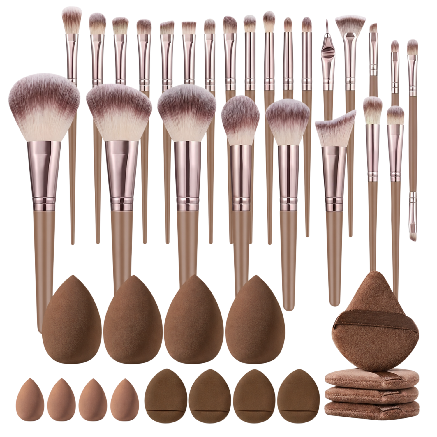 41-Piece Makeup Brush &amp; Beauty Sponge Set