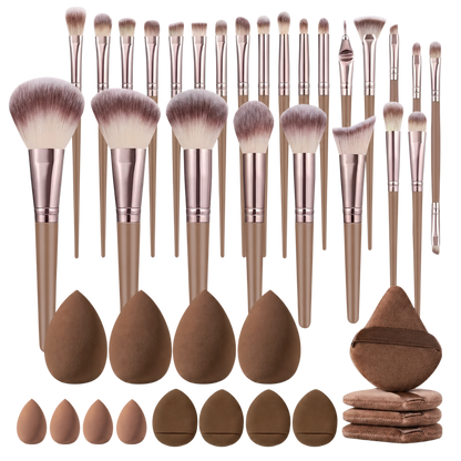 41-Piece Makeup Brush &amp; Beauty Sponge Set