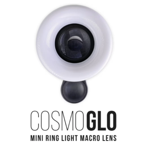 CosmoGlo Mini Ring Light Macro Lens accessory for enhanced close-up photography and improved lighting.