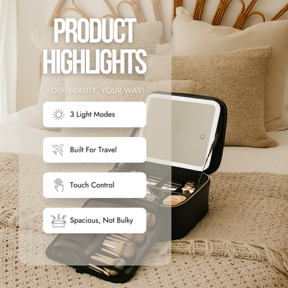 Lighted Makeup Case with Mirror