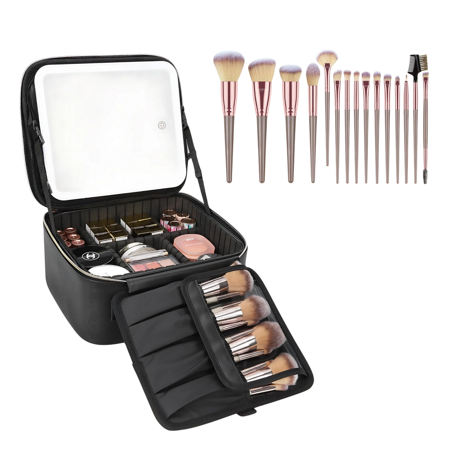Lighted Makeup Case with Mirror