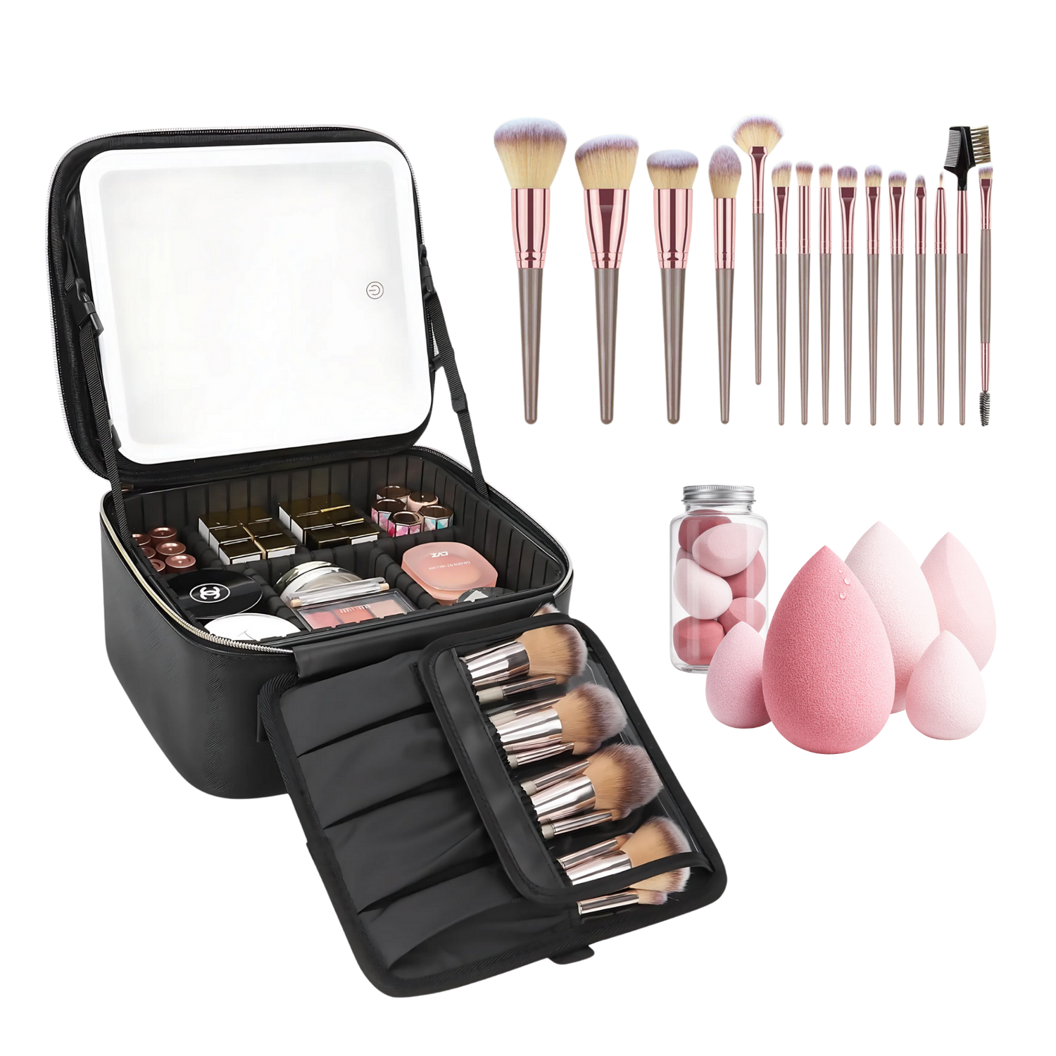 Lighted Makeup Case with Mirror