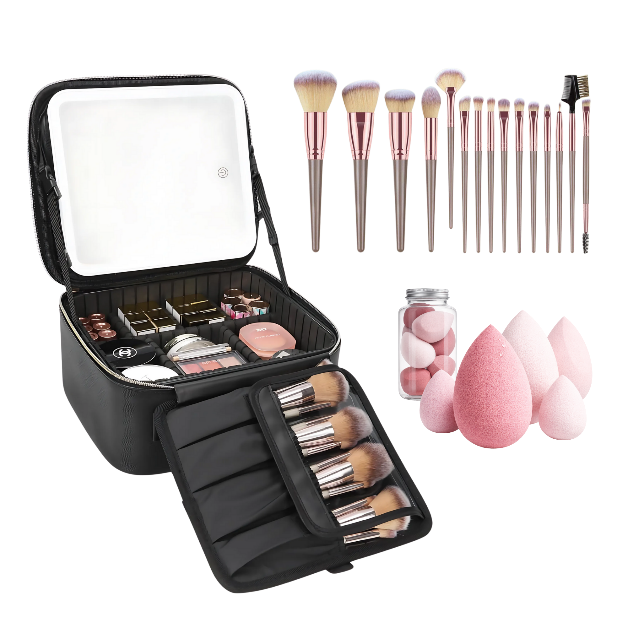 Lighted Makeup Case with Mirror