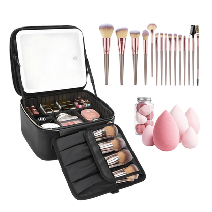 Lighted Makeup Case with Mirror
