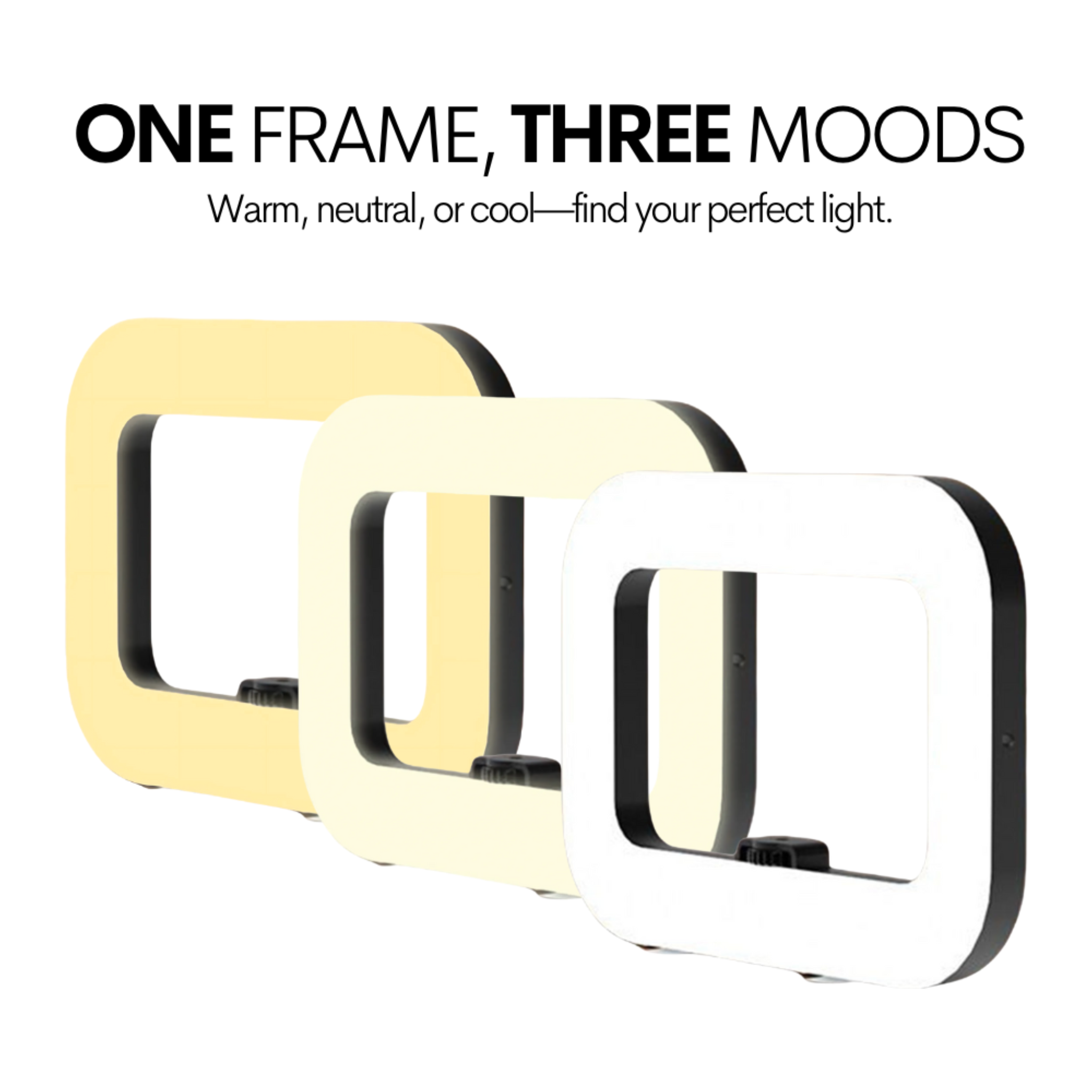 The CosmoGlo LED Content Frame accessory with illuminated border, designed for modern display and decorative purposes.