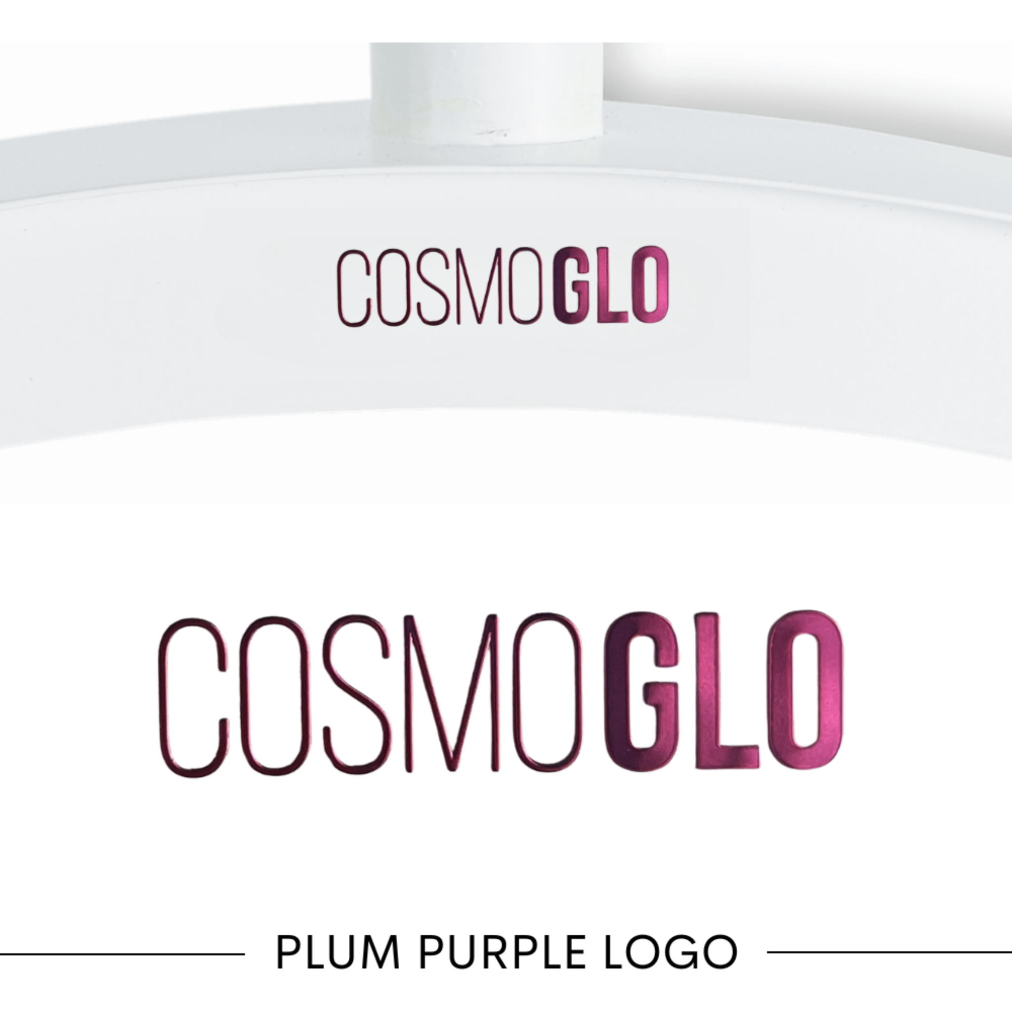 Set of four gold CosmoGlo logo decals, accessories from The CosmoGlo featuring stylish branding and premium design.