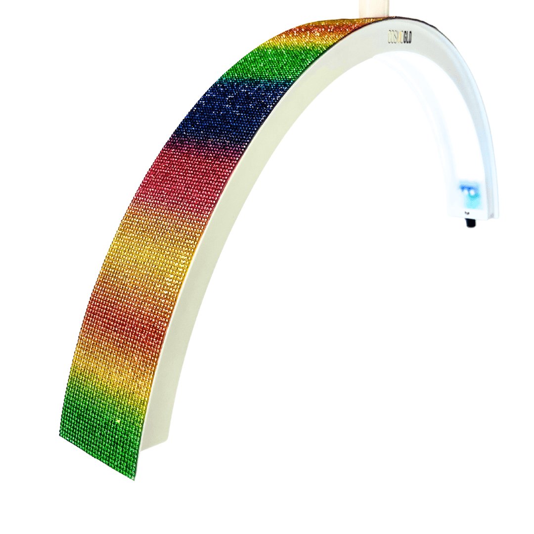 CosmoGlo Halo Accent Gems - Rhinestone, diamond, self stick, non damaging halo accent. Rainbow.