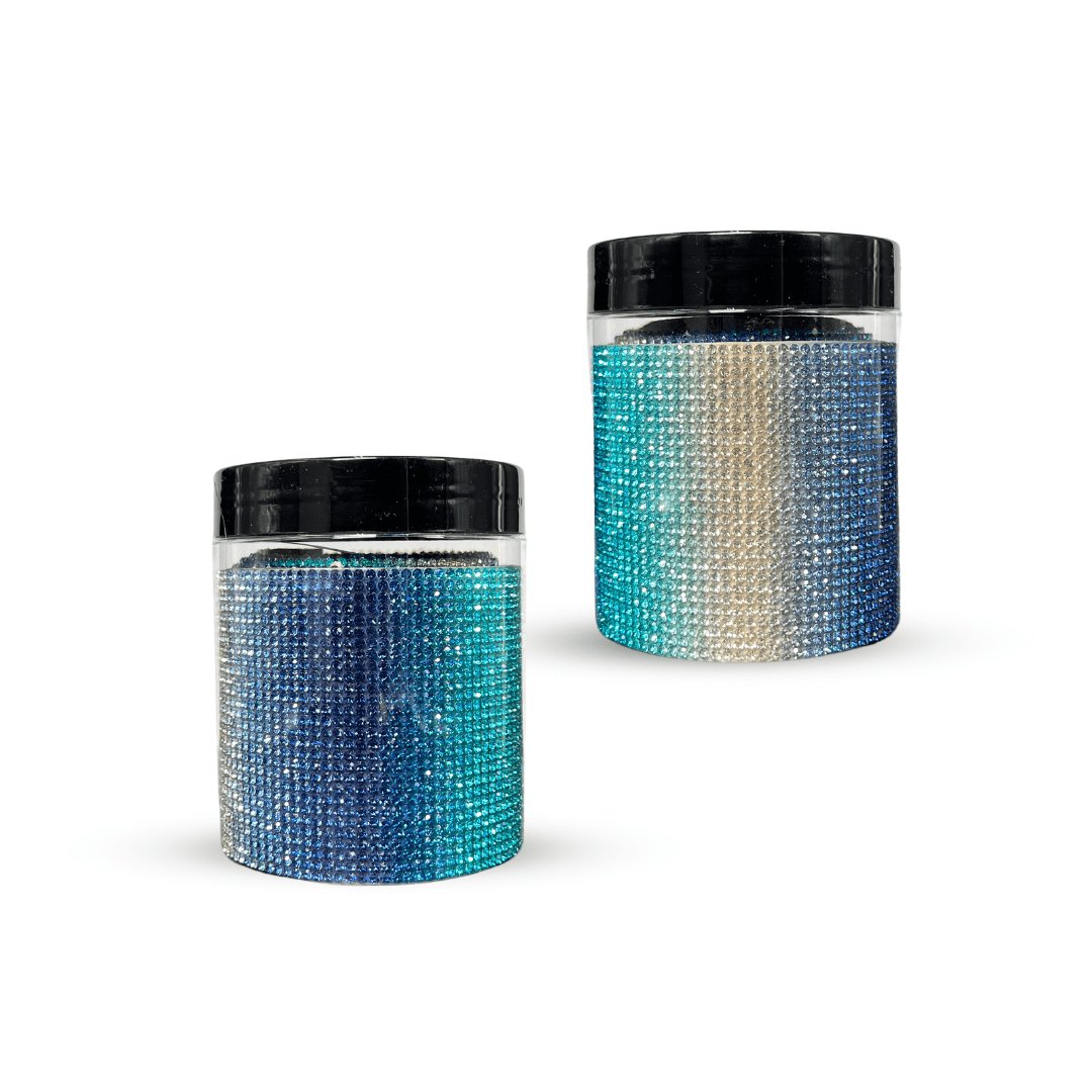 CosmoGlo Halo Accent Gems - Rhinestone, diamond, self stick, non damaging halo accent. Blue ocean wave.