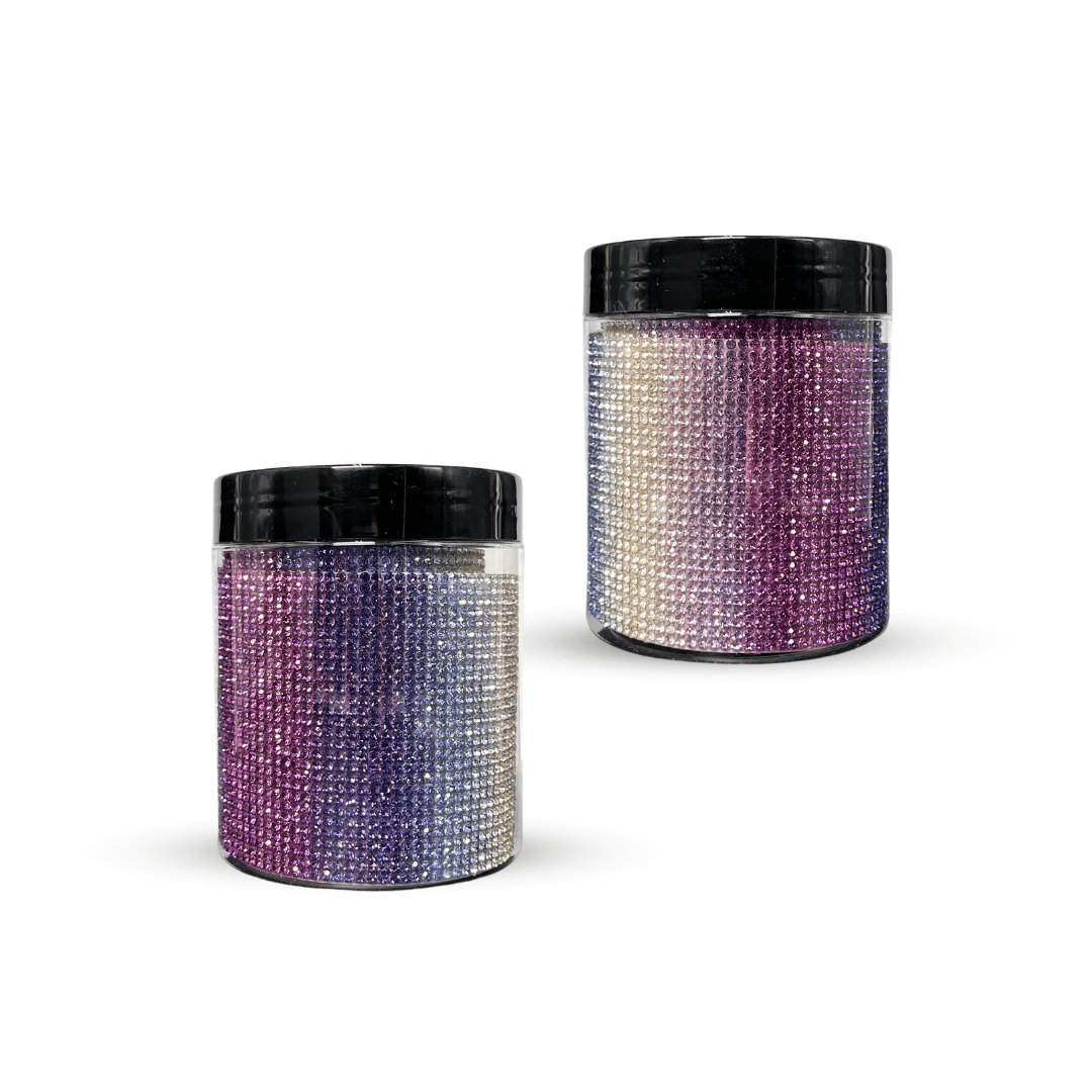 CosmoGlo Halo Accent Gems - Rhinestone, diamond, self stick, non damaging halo accent. Purple wave.