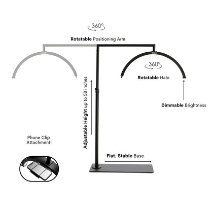 CosmoGlo Original Light Bundle + Phone Clip - The CosmoGloBUNDLE. cosmoglow. half moon lash light. ring light estheticians and lash techs lash artists